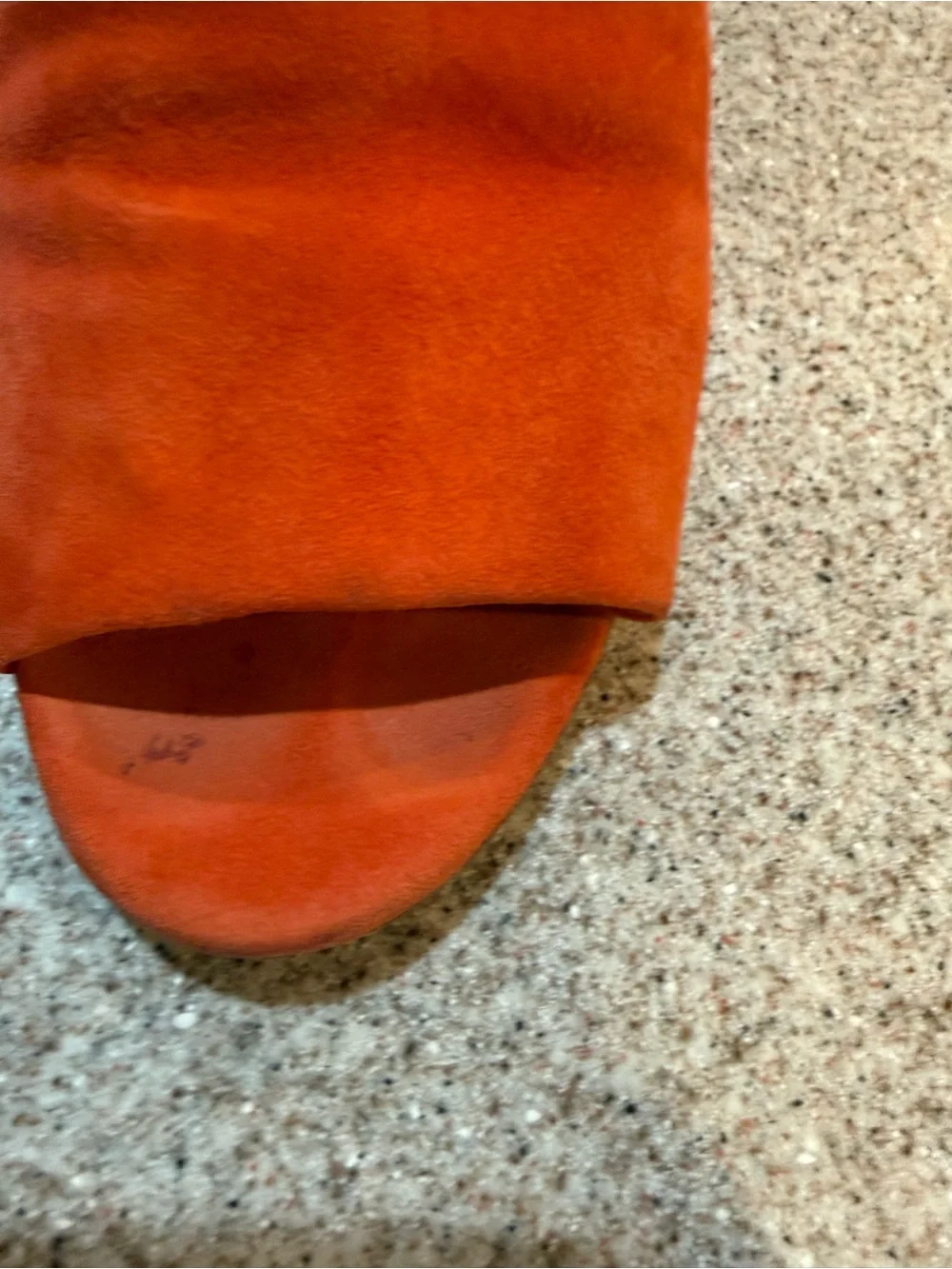Tory Burch VGUC Salinas Suede Slide Heels Orange Size 8